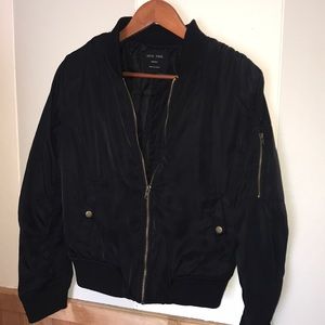 Love Tree black zip up biker bomber jacket